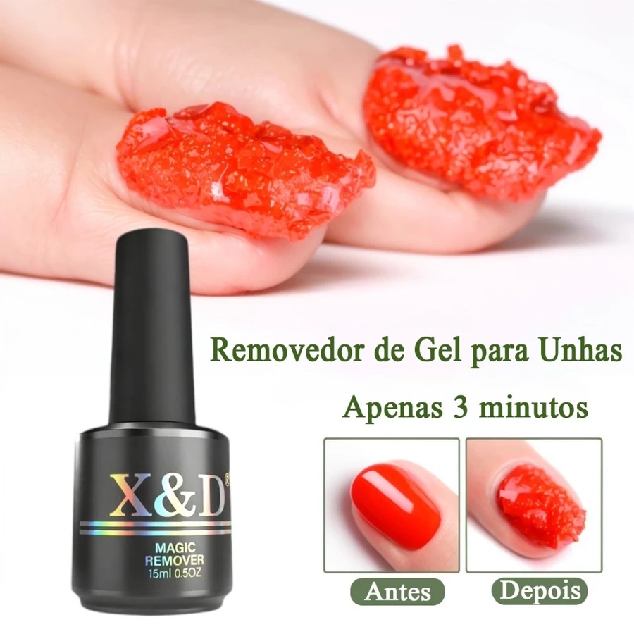 X&D Magic Remover Removedor de Esmalte em Gel 15ml Para Unhas Original