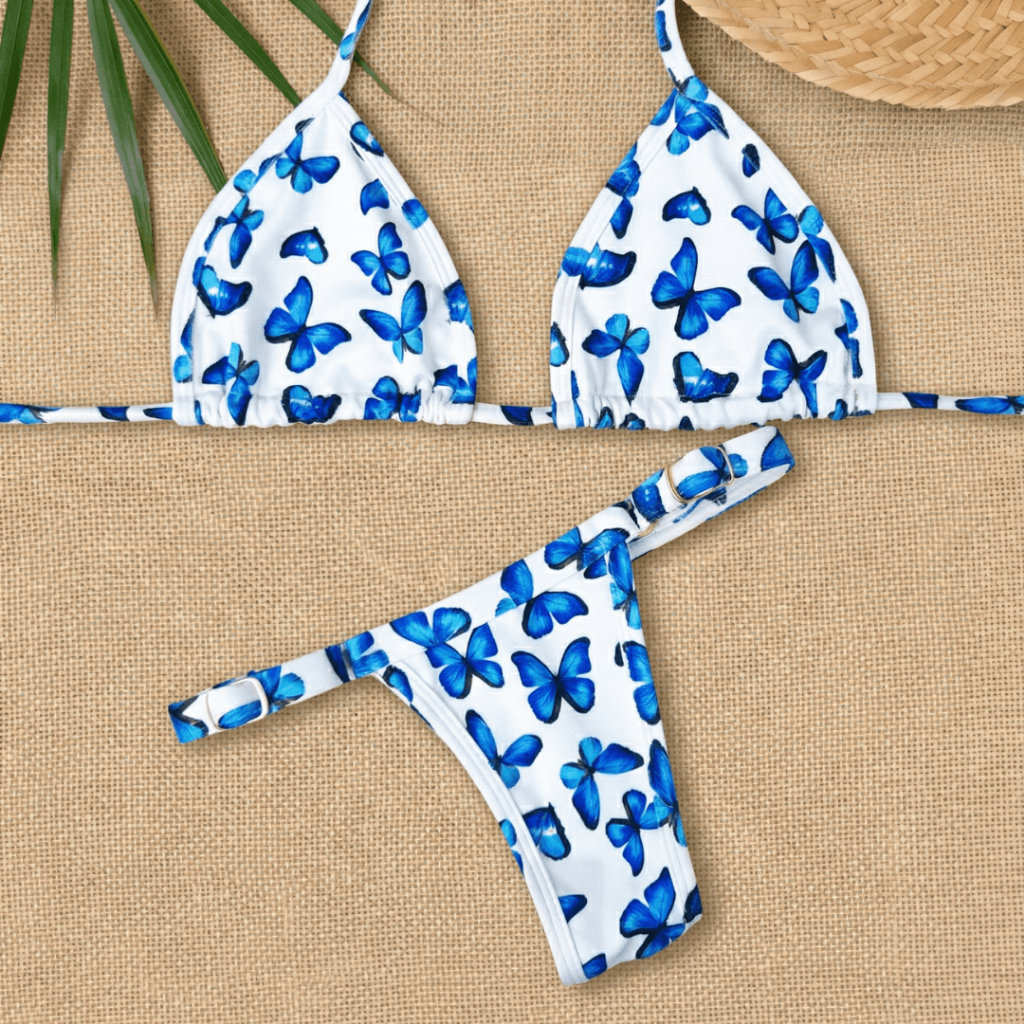 Biquíni Fita Estampado Fio Dental Sem Bojo