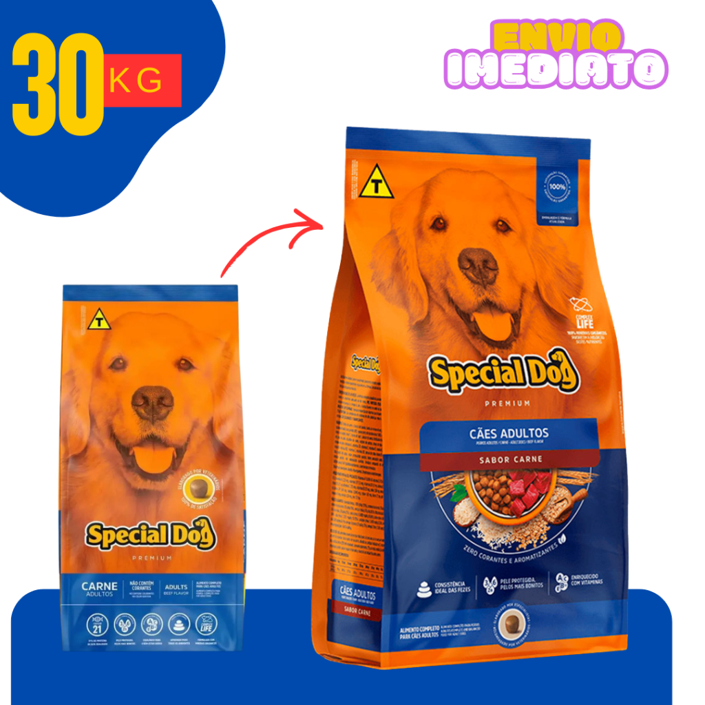 Ração Premium Special Dog Carne para Adultos