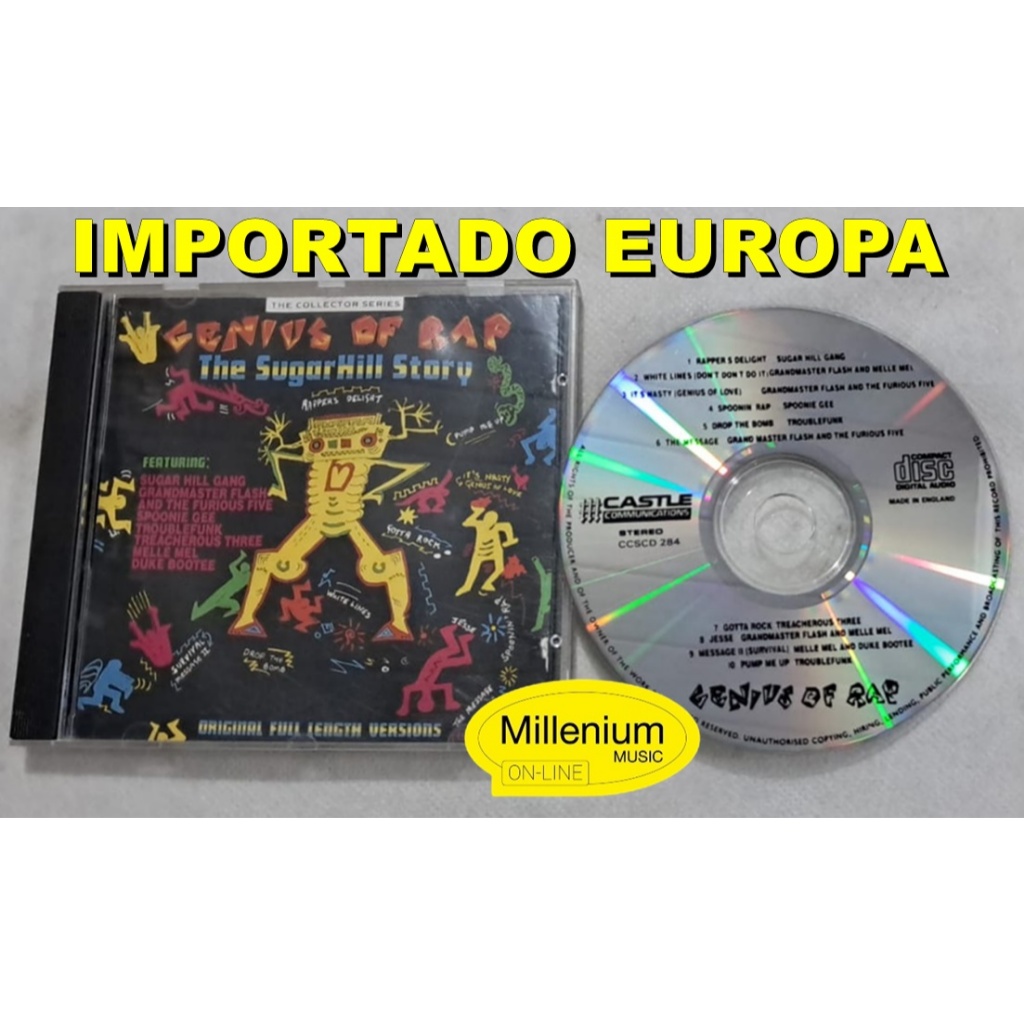 CD Genius Of Rap  The SugarHill Story 1987 Importado Europa Original Gravadora Colecionador Ótimo Estado