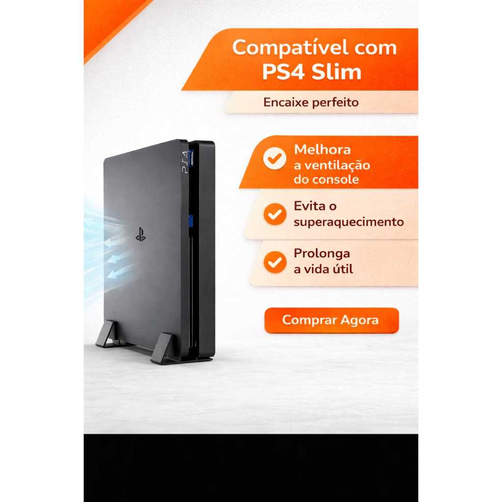 🎮 Suporte Vertical para PS4 Slim e PS4 Fat | Organização + Resfriamento  Mantenha seu console seguro