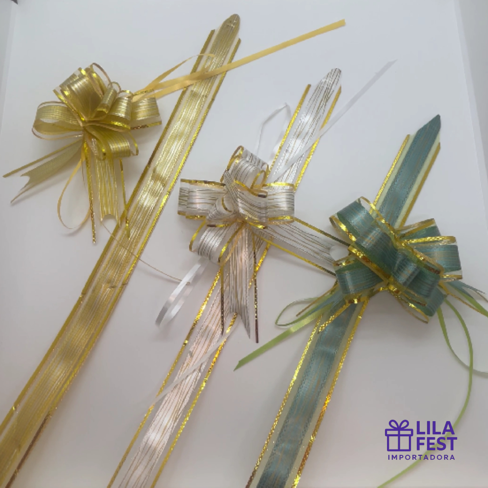 50 Unid Laço Fácil Organza Rústico Pronto Estilo Luxo Premium Decorativo Presente Embalagem