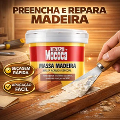 Massa Para Madeira Mococa 350g Alto Enchimento Rejunta Calafeta Cores