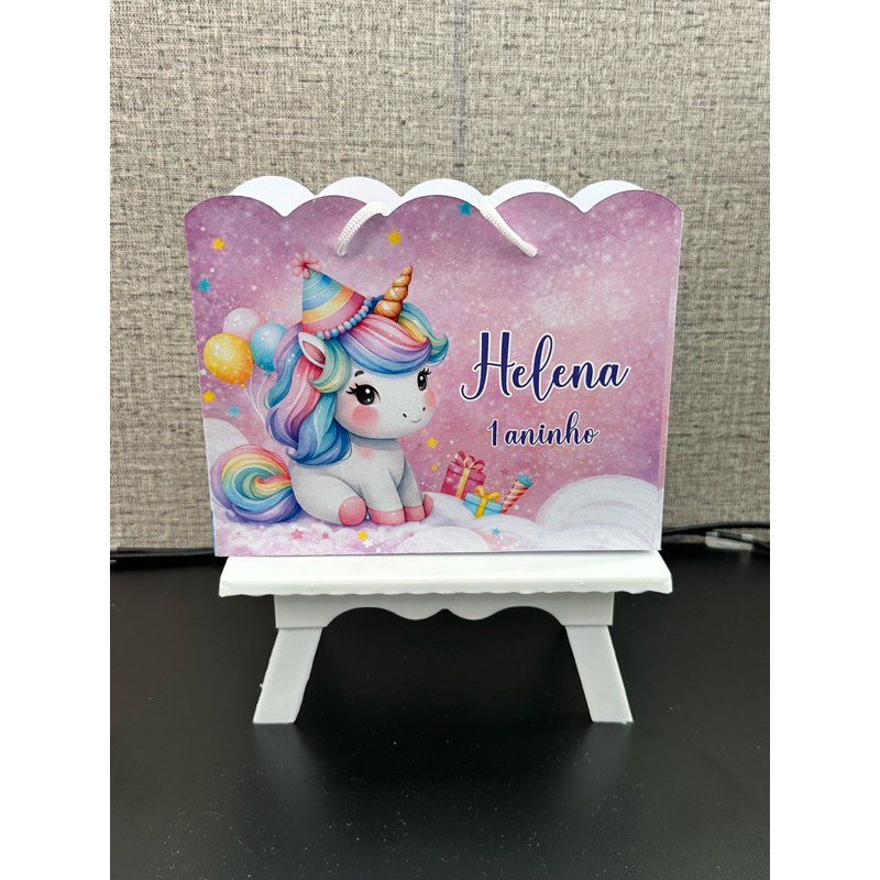 Sacolinha UNICÓRNIO personalizada | PEGUE E MONTE | Lembrancinha | Festa Infantil | Aniversário