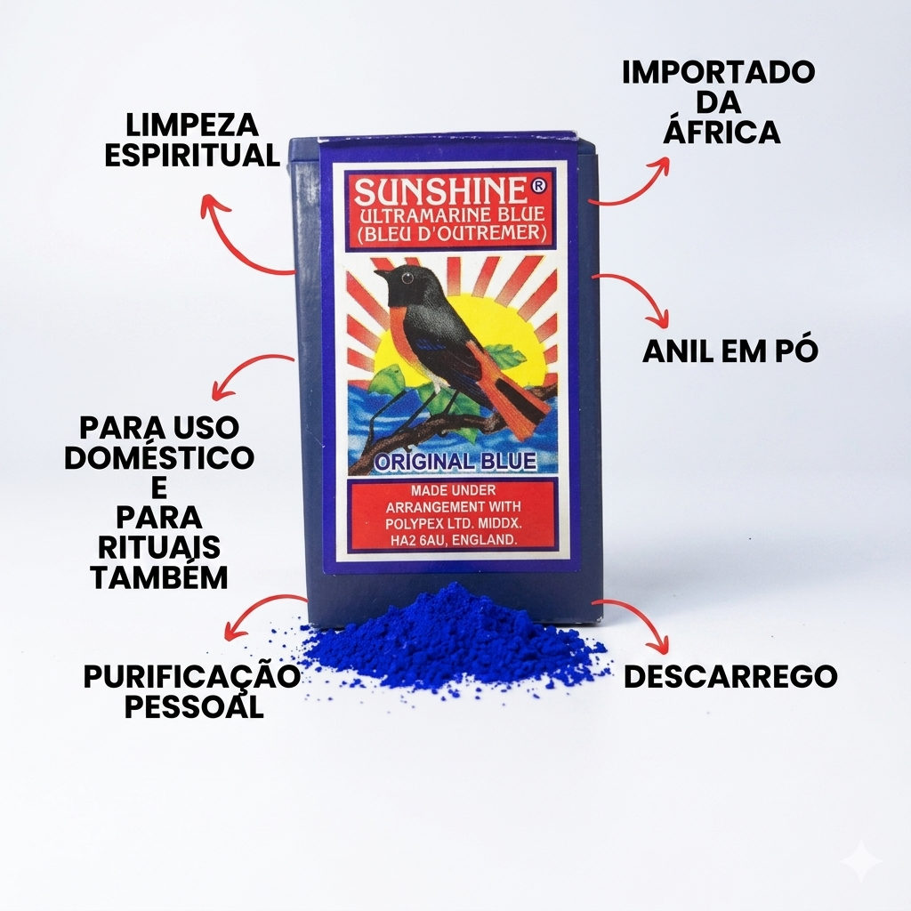 Detalhes do Kit 1/2/3 Anil Waji Sunshine Africano Pó Proteção Poder Sagrado Da Firmeza Limpeza Espiritual Axe
