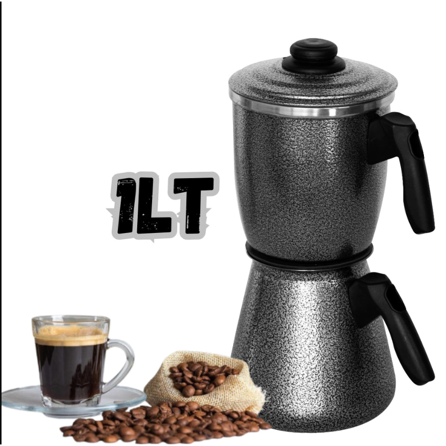 CAFETEIRA ITALIANA EM ALUMINIO TIPO MOKA - CAFETEIRA CLASSICA COM FILTRO IMBUTIDO