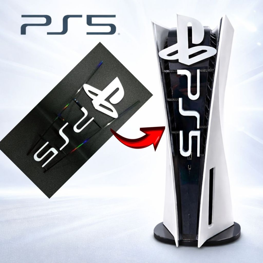 Letreiro PS5 Slim Decorativo 3D – Placa Gamer Playstation 5 Slim para Setup e Decoração