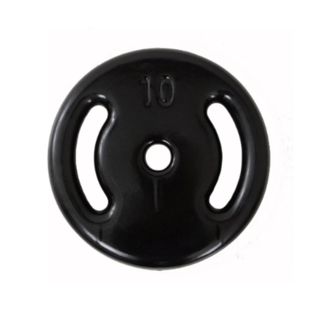 ANILHA FERRO 10 KG EMBORRACHADA - TREINO EM CASA, CROSSFIT, ACADEMIA E FISIOTERAPIA