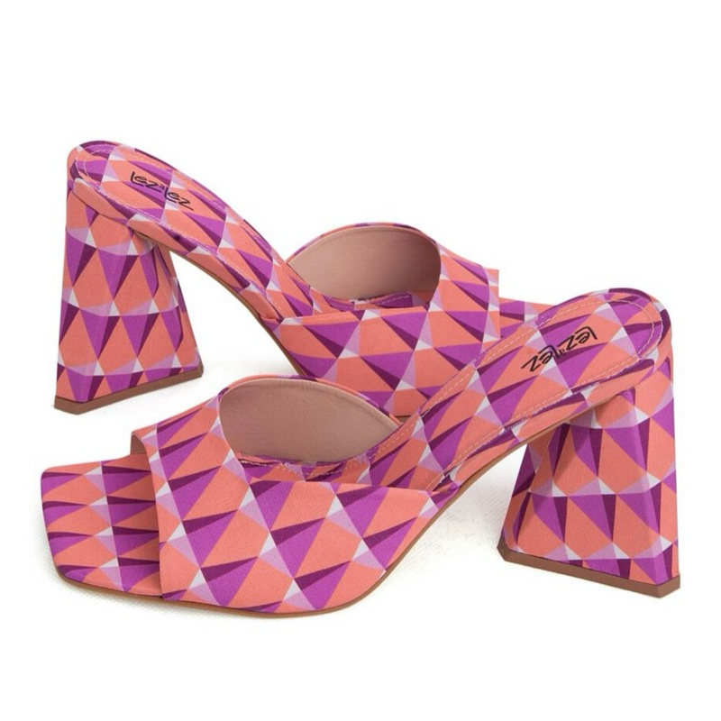 Sandália Mule Estampada com Salto Flare – Lez a Lez