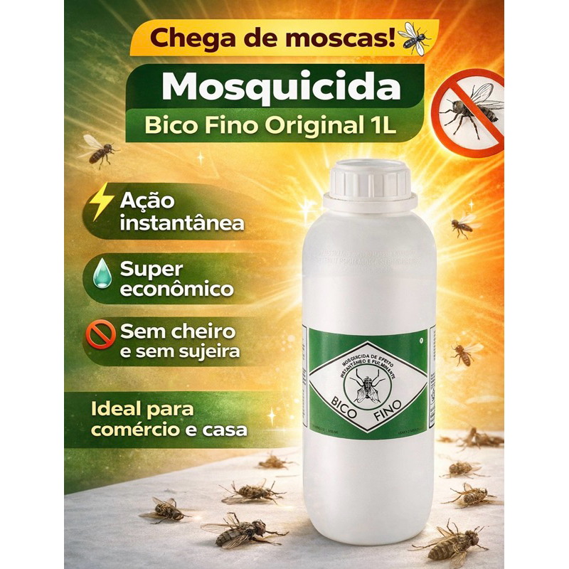 👋Adeus Moscas! Eliminador Bico Fino de moscas/formigas/cupim concentrado BICO FINO original 100 Mls e 1 Lt