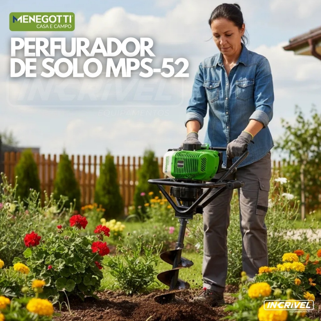 Máquina Perfurador De Solo Terra Menegotti Á Gasolina S/broca Para Perfurar Chão Jardinagem