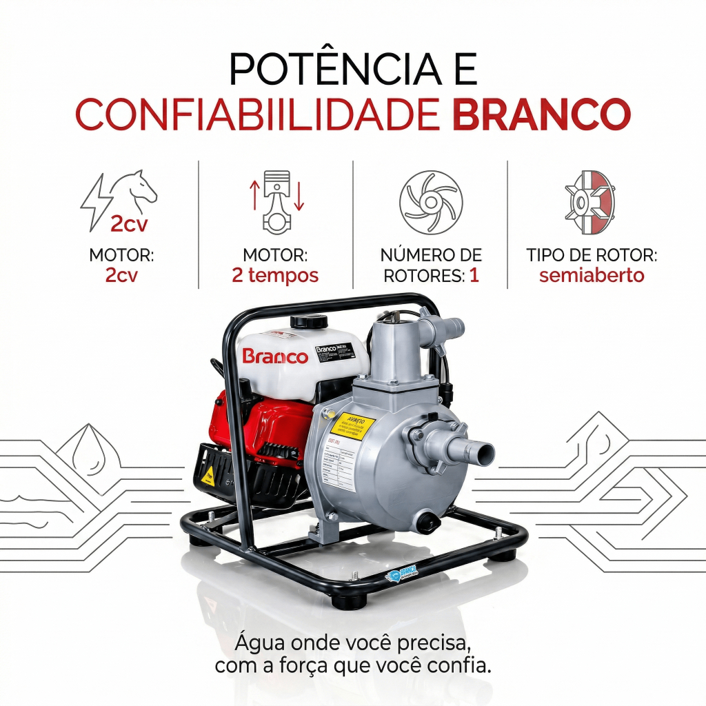 Motobomba Centrífuga A Gasolina com Partida Manual 2,0CV 1Pol - BRANCO em Oferta na Shopee