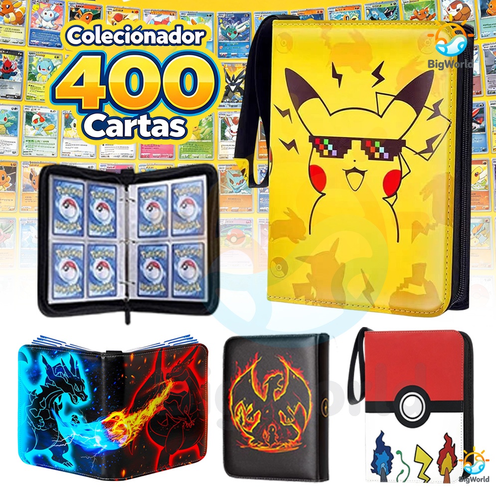 Fichário Pokémon com Zíper para 400 Cartas 50 Folhas Capa Dura Porta Cards TCG Pronta Entrega