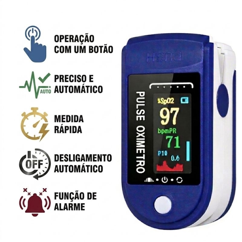 Monitor de Oxímetro Digital Dedo Display LED de Qualidade Co Iança