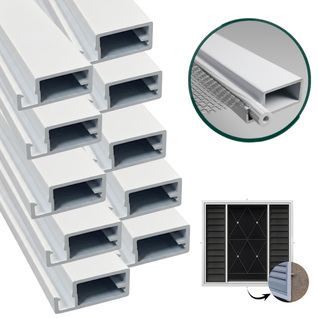 Kit 10 Perfis Alumínio Tela Mosquiteira 1,00m Branco Avulso Estrutura Janela Anti Insetos