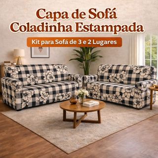 Capa de sofá 3 e 2 lugares Estampadas Coladinha em Oferta na Shopee