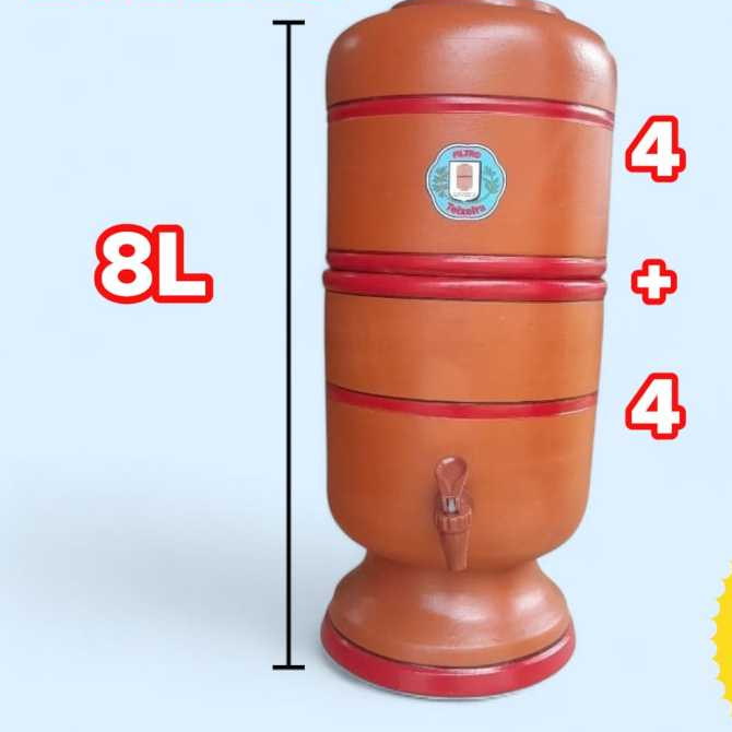 Filtro de Água de Barro 8 litros com Vela de carvão ativado + Boia . em Oferta na Shopee
