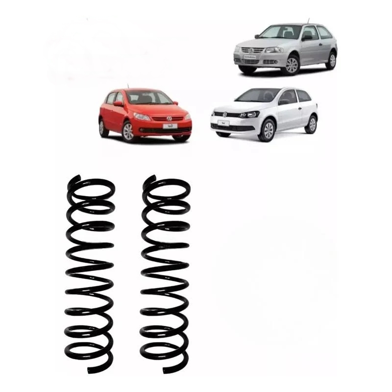 KIT PAR MOLA TRASEIRA REFORÇADA GNV VOLKSWAGEN GOL G5 G6 2008 A 2016