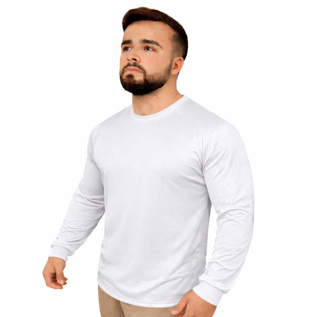 Camiseta Masculina Manga Longa Dry Fit Esportiva Barata Confortável Promoção Inverno 2026