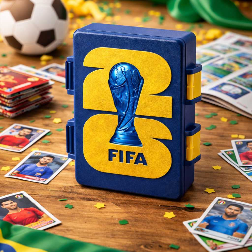 Porta Figurinhas Copa 2026 Fifa Caixa Organizadora Estojo Cartas Álbum Futebol Case Caixa Premium