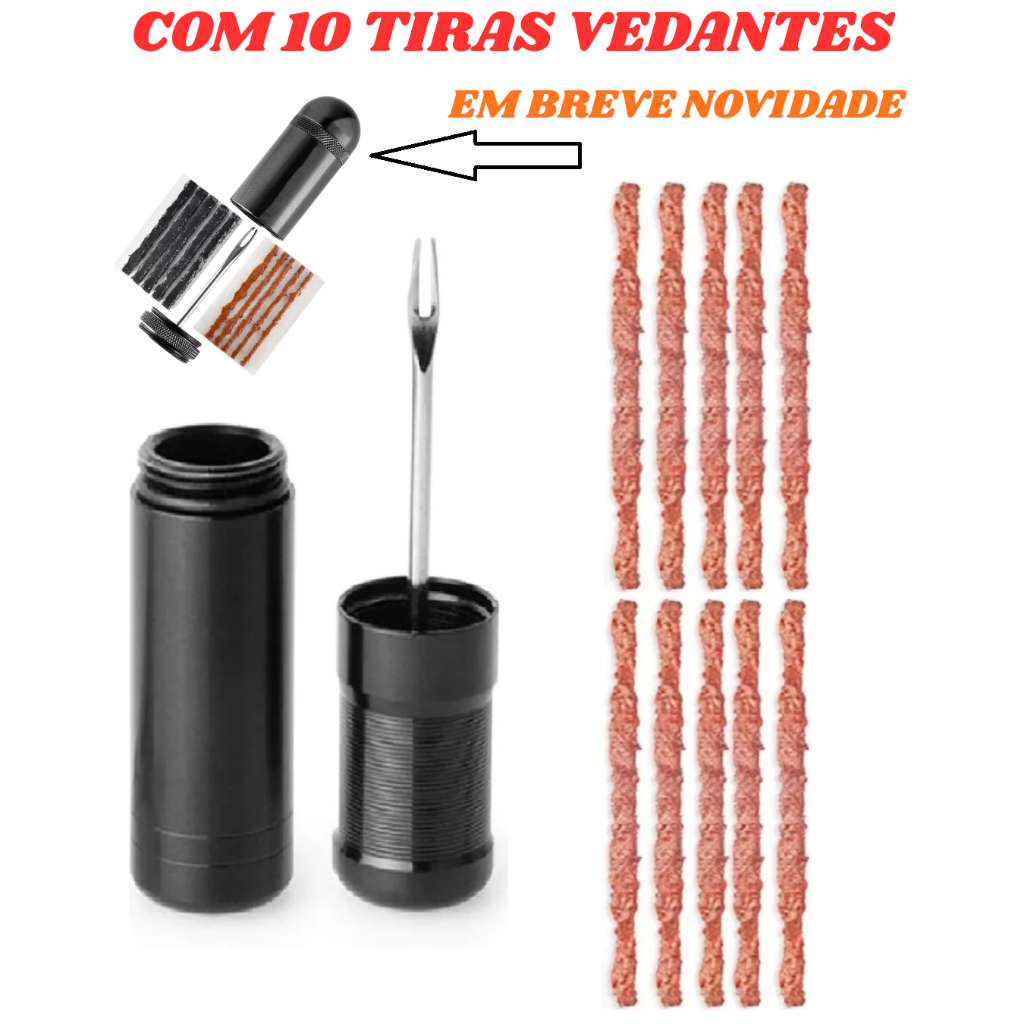 Kit Remendo Reparo Para Pneu Bike Tubeless Chave 10 Macarrao Mtb Bicicleta Ciclismo