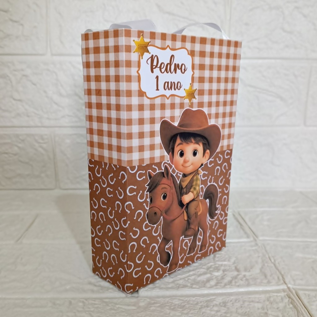 10/15/25 Sacolinha Surpresa Cowboy Country Cavalo Lembrancinha Personalizada PEGUE E MONTE