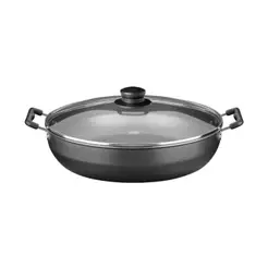Panela Disco Alto 7,5 Litros Antiaderente MTA Supra Grafite com Tampa de Vidro – 36cm