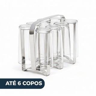 Escorredor Porta Copos em Inox 6 Unidades Para Pia e Mesa Secador Organizador Moderno par…