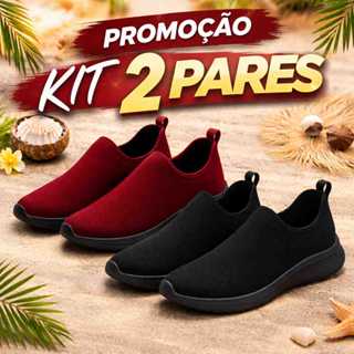 2 pares Tênis Meia Feminino Corrida Sem Cadarço Descubra o conforto do nosso tênis feminino preto bordo em Oferta na Shopee