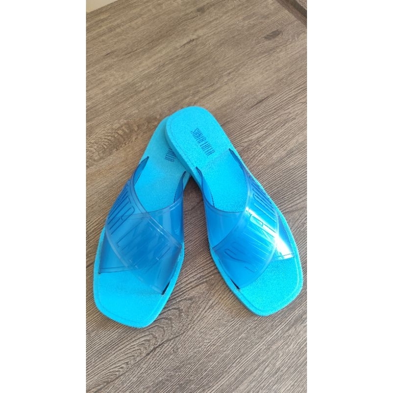 Chinelo Santa Lolla Slide Transparente – Azul Turquesa Tam. 36