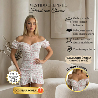 Vestido feminino ciganinha Lastex moda blogueira. em Oferta na Shopee