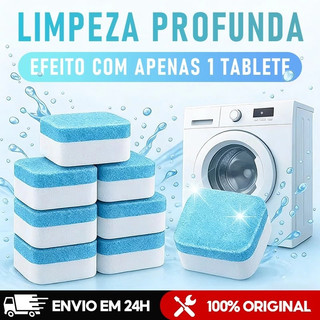 KIT 2/6/12/24 Pastilhas para Limpeza de Máquinas de Lavar Roupas Efervescentes Multifuncional