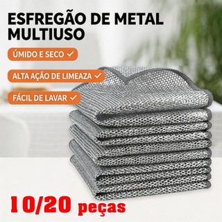 Pano de Limpeza de Arame Metálico Malha Não Oleosa para Fogão Panelas Louça, Multiuso Durável e Não Risca
