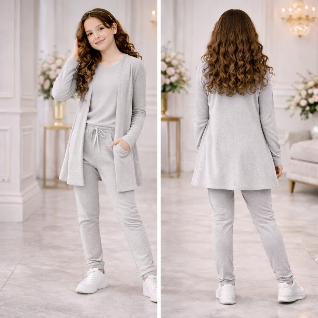 Conjunto Infantil Lãzinha 3 Peças – Conforto, Estilo e Aconchego para os Pequenos em Oferta na Shopee