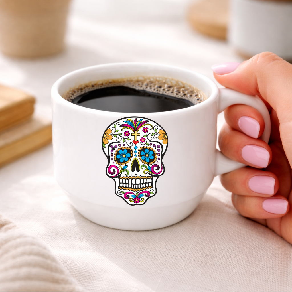 Xícara Personalizada de Caveiras | Presente Criativo | Xícara Exclusiva l Vários Modelos l Porcelana