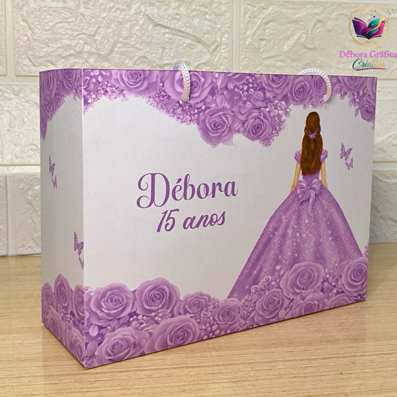 SACOLINHA 15 ANOS Personalizada | Sacolinha | Lembrancinha | Sacola de Aniversário | Aniversario 15 anos | Debutante