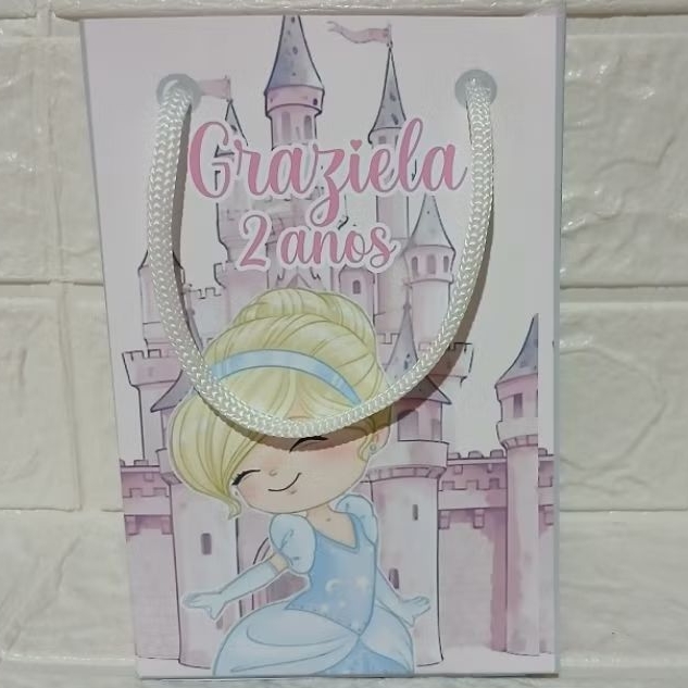 Sacolinhas Personalizadas Cinderela Cute |Lembrancinhas Surpresa |Festa Infantil