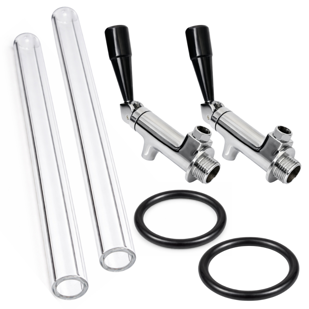 2x Torneira Para Cafeteira Marchesoni Com Visor E Vidro 50cm Com Anel Oring
