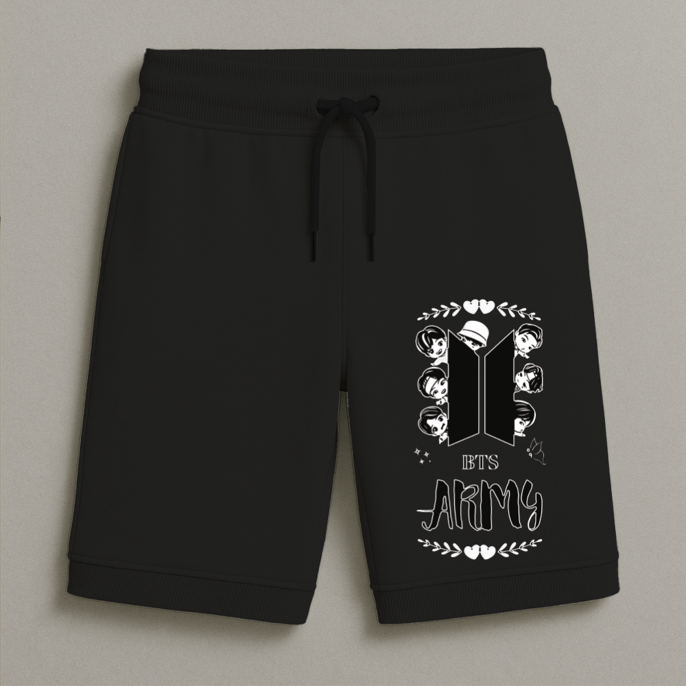 Bermuda Moletom Masculina Infantil Estampada Army Conforto Streetwear Do Tamanho 8 16