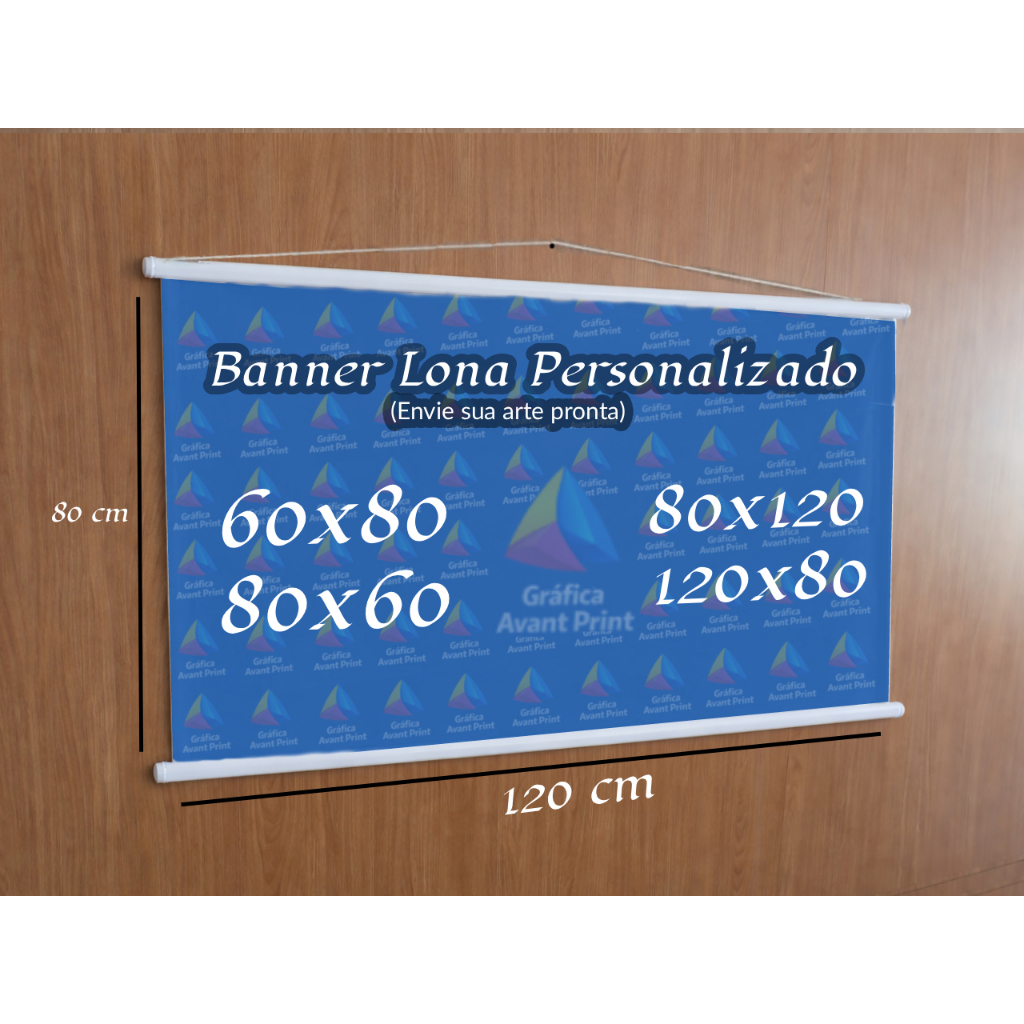 Banner Personalizado Lona Sua Logo Arte Prova D´Água 120x80cm em Oferta na Shopee
