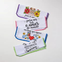 Pano De Prato Copa Estampado Vies Atacado Kit Com 10 Peças