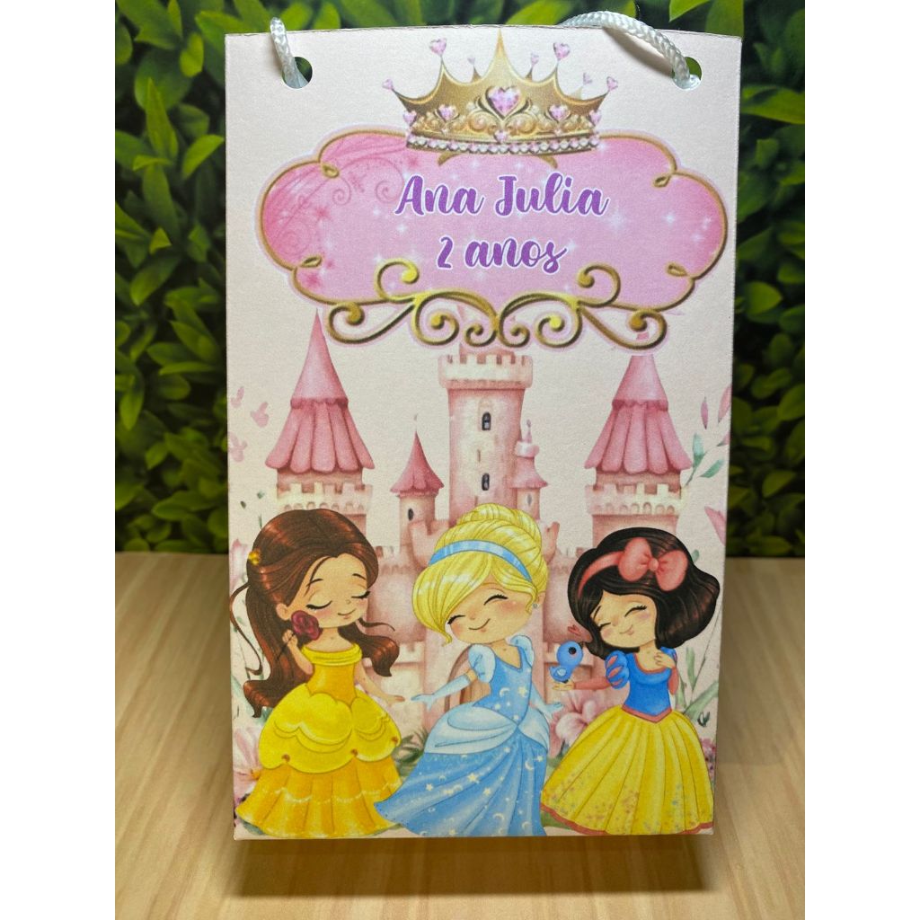 Kit festa Sacolinhas Personalizadas Surpresa Princesas Cute Baby - Pegue e Monte