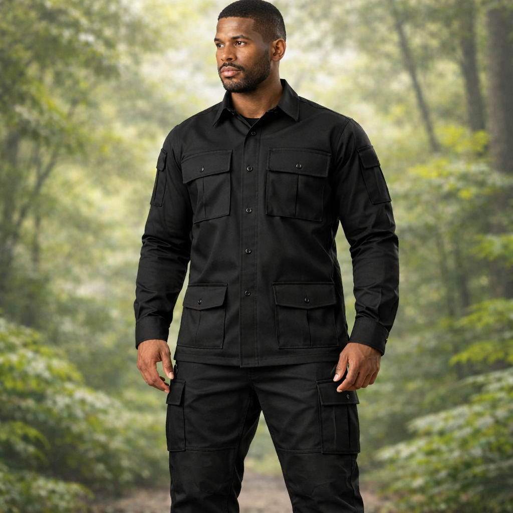 Conjunto Tático Rip Stop Preto Blusa e Calça Operacional Operador Especial