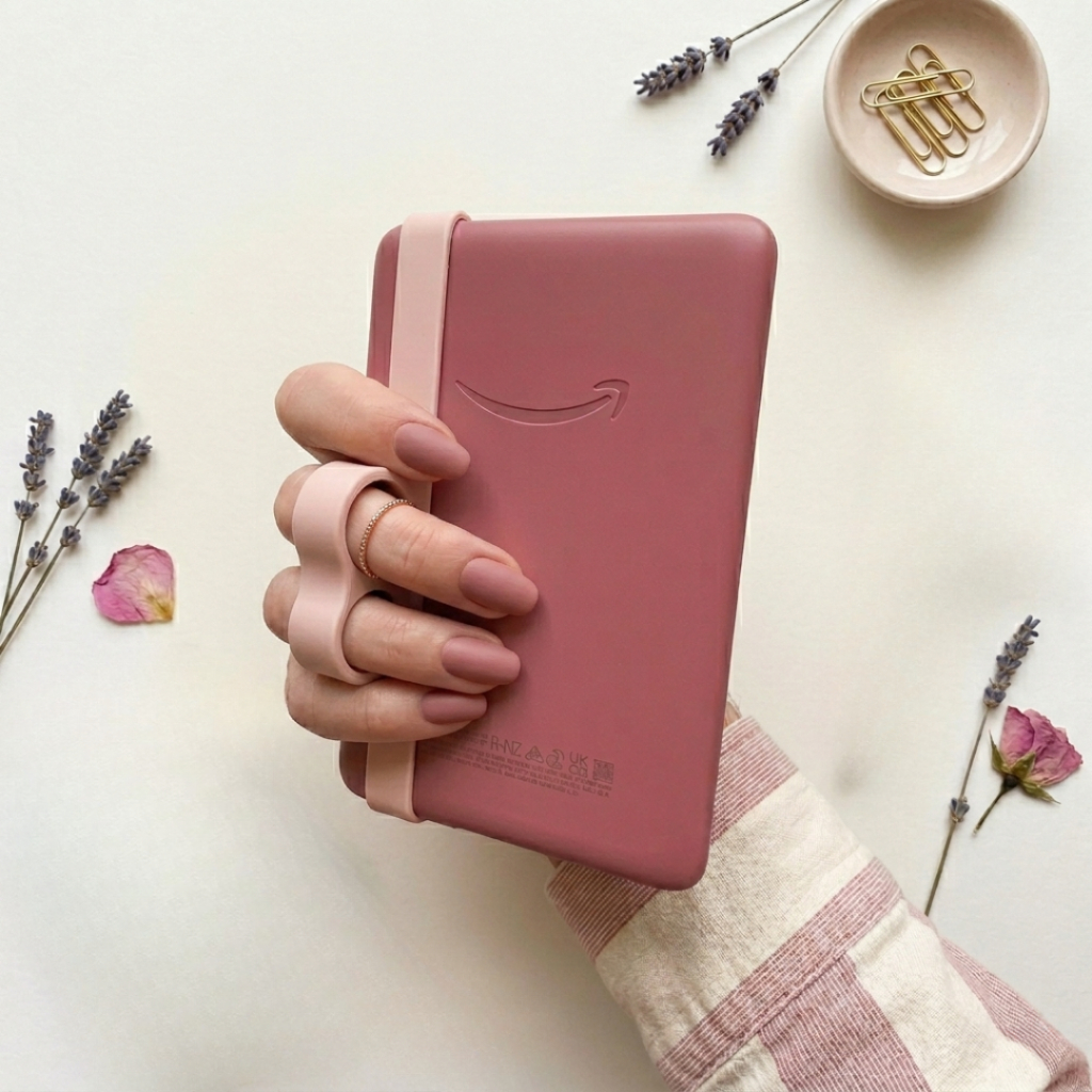 Suporte de Dedo Ergonômico para Kindle 6'' - Alça de Segurança para Leitura Confortável com 1 Mão Aesthetic