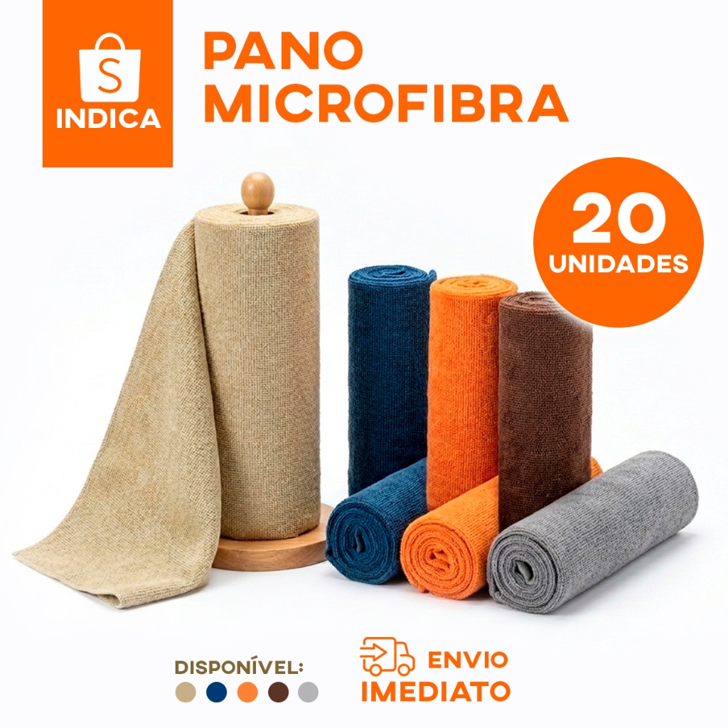 Pano de Microfibra Multiuso em Rolo Destacável Limpeza Geral Casa Cozinha Vidros Reutilizavel