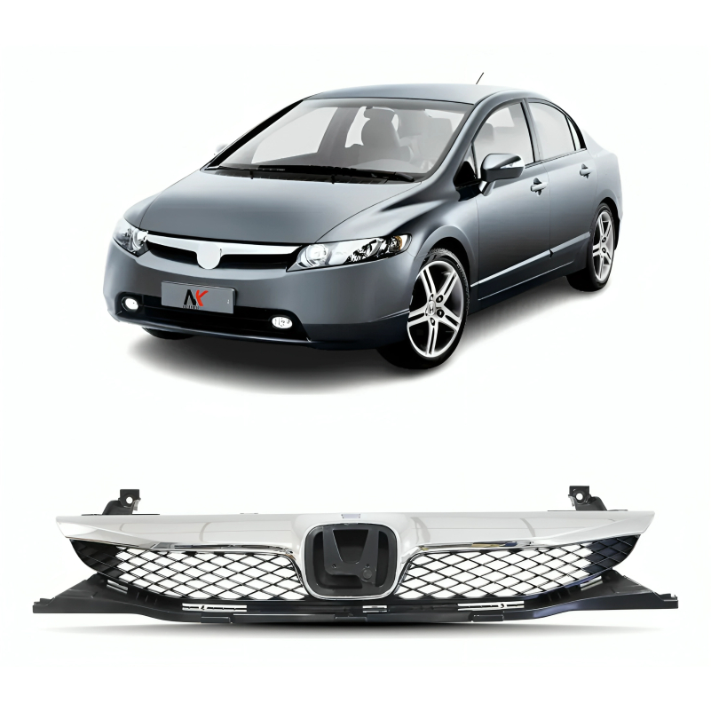 Grade Central Completa New Civic 2009 2010 2011 Moldura Cromada