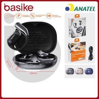 Basike Fones Bluetooth Sem fio ENC，Fones de ouvido Ergonômicos Sport gancho esporte prova agua Com microfone，fon303a