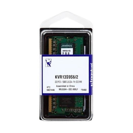 Memória Kingston Para Notebook 2GB DDR3 1333Mhz Modelo KVR13S9S6/2 Lacrado