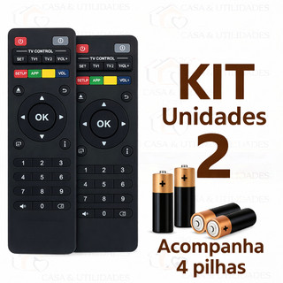 Controles Remotos Para TV B ox Inteligente Completo com Pilhas