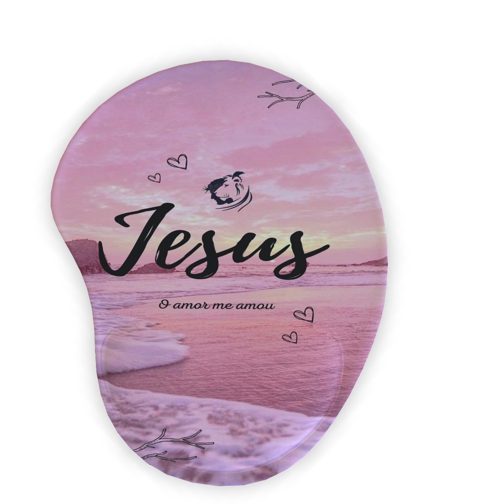 Mousepad Com Apoio de Pulso, Jesus o Amor nos Amou, Acessório Informática Computador